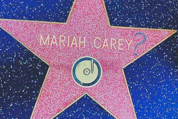 Vandalismo en la estrella del Paseo de la Fama de Mariah Carey en Hollywood