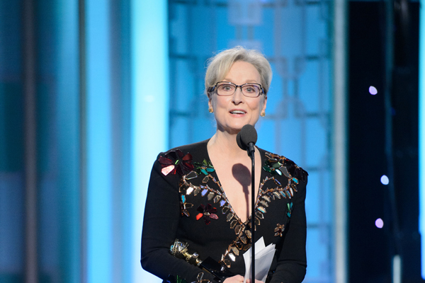 Meryl Streep arremete contra Donald Trump en su discurso de agradecimiento por el Globo de Oro honorífico