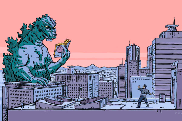 La Feria del Libro de Madrid bajo el terror del monstruo Godzilla