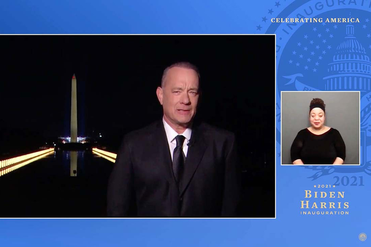 Tom Hanks introduce un programa para celebrar la Toma de Posesión de Joe Biden