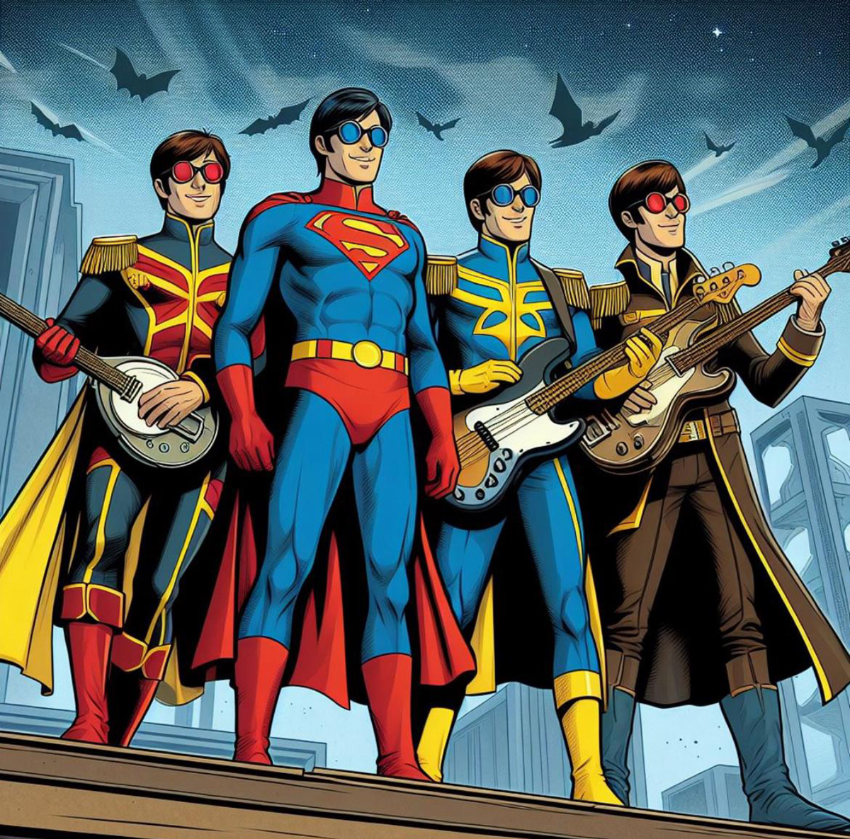 "The Beatles" imitan ahora a los superhéroes... ¡vivir para ver!