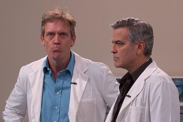 Hugh Laurie, doctor House, se alía con George Clooney, doctor Ross