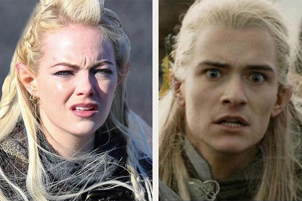 Orlando Bloom se sorprende de que Emma Stone le haya robado el look en “Maniac”, una serie de Netflix
