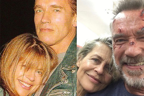 Arnold Schwarzenegger y Linda Hamilton reviven una imagen de "Terminator"