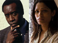 Don Cheadle y Freida Pinto, rodeados de simios
