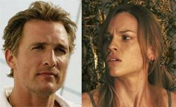Matthew McConaughey y Hilary Swank en una historia real