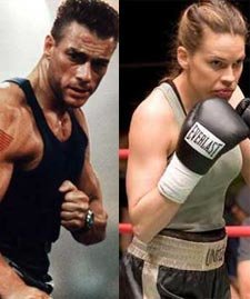 Van Damme e Hilary Swank: en la fiesta equivocada