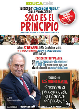 I Sesión de 'Coloquios de película', iniciativa educativa de cine con José Antonio Marina I Sesión de 'Coloquios de película', iniciativa educativa de cine con José Antonio Marina