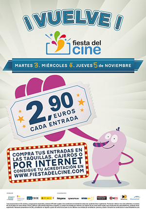 La próxima Fiesta del Cine tendrá lugar entre el 3 y el 5 de noviembre