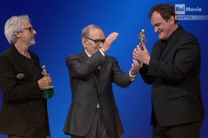 Quentin Tarantino premiado en los David di Donatello por Ennio Morricone al que recluta para que ponga música a una de sus películas