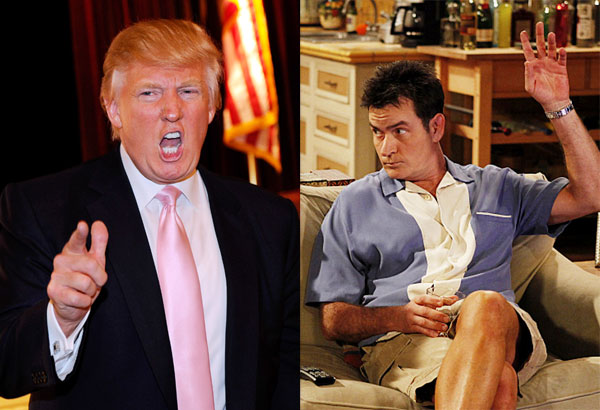 En su 50 cumpleaños, Charlie Sheen se ofrece como vicepresidente a Donald Trump