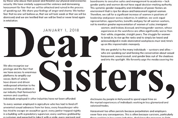 Ha llegado la hora: mujeres poderosas de Hollywood quieren proteger a las mujeres trabajadoras del acoso sexual y la discriminación