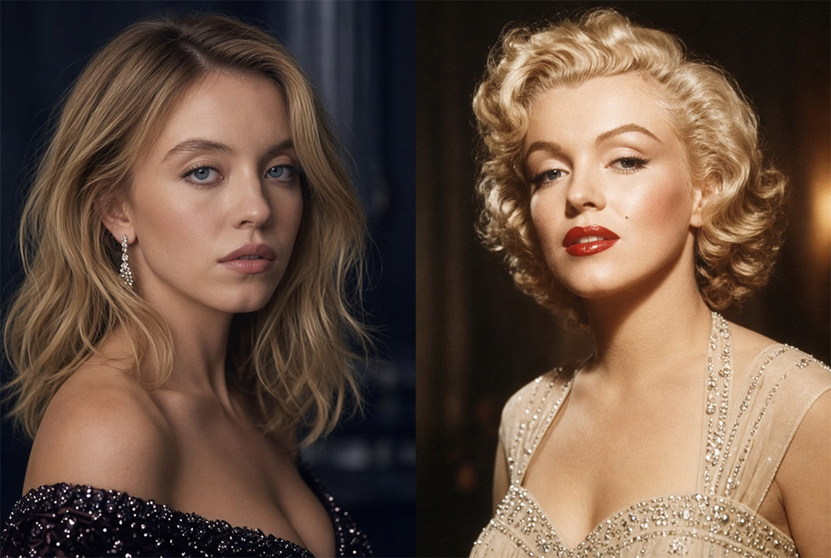 Sydney Sweeney y Marilyn Monroe son primas