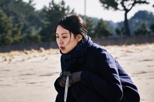 En la playa sola de noche foto crítica.