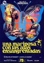 Una mariposa con las alas ensangrentadas